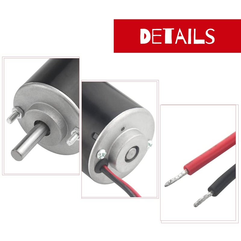 WMYCONGCONG DC Motor 12/24V 30W High Speed CW/CCW Permanent Magnet Motor (12V DC 3500RPM) and 37mm Dia Mounting Bracket Holder w/ 6mm Hex Coupling, Random Color(Silver or Black) - Image 2